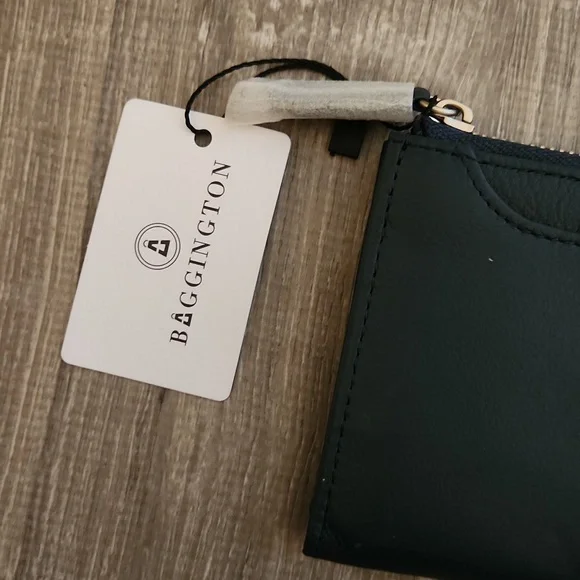 NWT Bagginton Leather Wallet Navy Blue - Picture 2 of 7